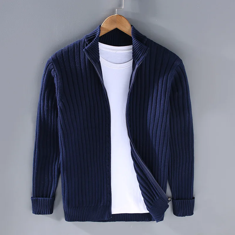 Marco - Cardigan con zip in cotone per uomo